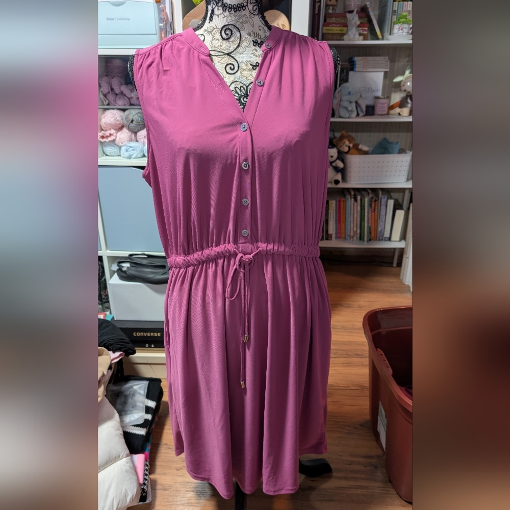 Addition Elle Purple Sleeveless Midi Dress